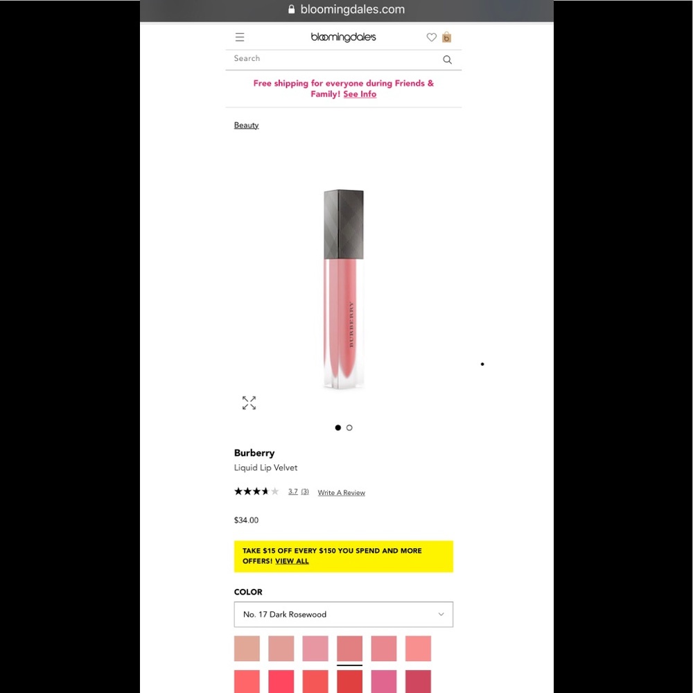 Burberry Liquid Velvet Lipstick Nude Dark Rosewood